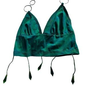 Green beaded crystal top